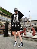 欧洲站2016秋季新款连帽长袖字母漫画图案潮流街头卫衣衫
