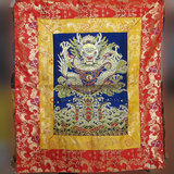 藏式佛堂装饰 密宗用品 龙图案供桌布 法桌布 蓝色