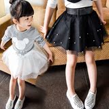 女童2016夏装新款裙子韩版宝宝儿童休闲半身纱裙珍珠蛋糕裙公主裙
