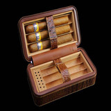 高希霸cohiba鳄鱼皮纹旅行便携雪茄盒雪茄皮套保湿六支装雪茄烟盒