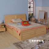 香柏年正品松木家具a30圆弧床 1.5米双人1.8米成人床带抽屉特价床