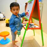 儿童黑板家用双面支架式移动3岁实木粉笔磁性可升降黑板贴玩具