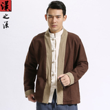 中国风复古男装双面穿亚麻开衫改良汉服民族风中式唐装外套上衣