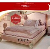 美式儿童床粉色公主床欧式新古典风格布艺床样板间软包单人小床