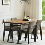 欧式铁艺实木餐桌椅组合6人饭桌客厅餐厅创意长方形餐桌组装家具