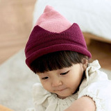 韩版新款儿童皇冠奶嘴毛线帽宝宝毛线套头帽男女童秋冬保暖针织帽