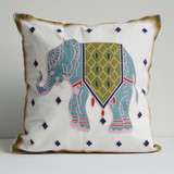 尼泊尔 东南亚风格 大象图案 精美全棉刺绣靠垫抱枕 含芯
