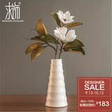 求饰 芙柴密 现代简约白色波纹陶瓷花瓶摆件 餐桌插花装饰品花器