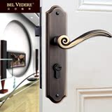 包邮贝尔维帝铜锁纯铜全铜美式欧式简约实木室内房门锁通用型静音