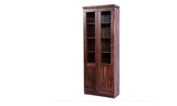简约现代中式日式家具储物柜北美黑胡桃全实木书房双门书柜书橱
