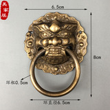 中式仿古纯铜大门拉手小狮子头兽头门环把手复古抽屉拉环古典装饰