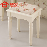 德家韩式家具田园花凳梳妆凳欧式化妆凳小凳子实木坐具梳妆台椅子