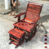 老挝大红酸枝摇椅/躺椅/阳台休闲椅 交趾黄檀中式仿古实木逍遥椅