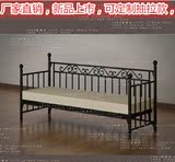现代简约铁艺沙发床坐卧两用沙发床双人床公主床高低床推拉床定制