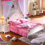 木槿雅兰卧室家具 韩式田园床类实木头储物高箱床1.8双人公主床