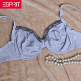 欧美品牌ESPRI*T外单灰色点点性感诱惑超薄文胸薄款显胸小内衣