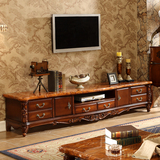 欧式大理石电视柜 新古典家具 客厅实木地柜 仿古奢华电视柜Z203