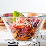 槿年。日式透明玻璃碗水果蔬菜沙拉甜品碗家用圆形果盘早餐碗汤碗