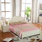 韩式床小户型现代简约气动床 1.8/1.5米橡木板式床 双人床高箱床