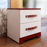 简易欧式白色床头柜简约现代红棕色 韩式宜家床边实木柜子斗柜