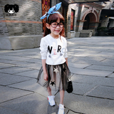 女童春装2016新款韩版字母流苏套头童装卫衣儿童圆领长袖上衣宝宝
