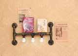 个性创意水管书架 复古工业书房装饰灯架 卧室墙壁灯书架工艺壁灯