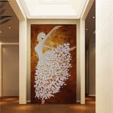 大型壁画 客厅玄关走廊背景墙纸 欧式油画3d抽象竖版防水无缝壁纸