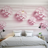 温馨立体花卉卧室墙纸 客厅电视背景墙壁纸 现代简约无缝大型壁画