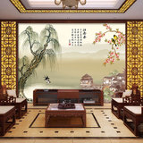 中式古典水墨山水画壁纸客厅卧室沙发电视装饰背景墙墙纸大型壁画