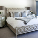 美式乡村实木床新古典欧式公主床卧室婚床1.8米1.5大床布艺双人床