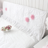 白色床头套床头罩保护套粉色韩版花朵布艺简约防尘罩席梦思皮床纯