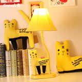 客厅书房创意儿童卧室床头LED护眼卡通布艺动物落地台灯