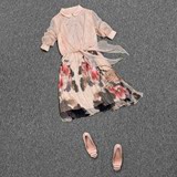 欧洲2016春夏女装新款欧货站娃娃领修身蕾丝绣花长袖打底连衣裙