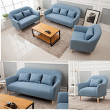 欧式蓝色地中海美式单人沙发客厅卧室单人双人咖啡厅酒店沙发包邮