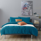 纯色欧美式纯棉磨毛四件套全棉加厚保暖素色床单式床上用品1.8m床