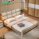 简约现代板式床1.51.8米双人床气动高箱储物收纳床小户型卧室家具