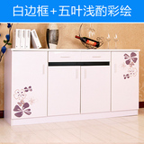 现代简约餐边柜碗柜厨房柜餐厅柜 简易1.6米加大储物橱柜wangui