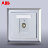ABB开关插座面板ABB插座/德逸银色 一位/串接电视AE304-S