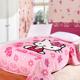 包邮HelloKitty卡通可爱珊瑚绒毯子加厚双人床毛毯床单盖毯空调毯