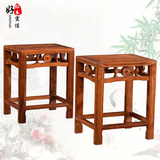 红木凳子花梨鸡翅木仿古中式方凳实木餐凳方凳琴凳加大铜钱凳