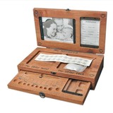 包邮婴儿宝宝纪念品手印脚印盒保存乳牙牙齿盒实木胎发脐带收藏盒