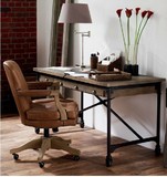 现代电脑桌简约 实木铁艺办公桌组合时尚宜家台式书桌家具特价
