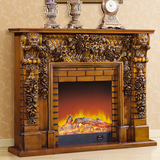 包邮1.5米豪华欧式壁炉 仿古雕花美式壁炉架 实木电壁炉 装饰加热