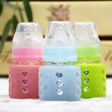 新生婴儿玻璃果汁小奶瓶 防漏护理储奶瓶宝宝喂药喝水60ml/120ml