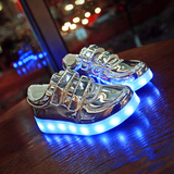 2016新款儿童发光鞋 韩版时尚USB充电款耐磨通用LED灯儿童中性鞋