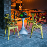 咖啡厅桌椅组合实木餐桌椅铁艺西餐厅甜品店奶茶店小吃店餐饮桌椅