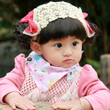 新 韩版儿童 婴儿 宝宝发带 头饰 礼服 满月拍照 假发 刘海小瓢虫
