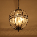 美式乡村北欧设计师客厅灯创意美式吊灯LED玻璃圆球魔豆分子吊灯