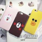 韩国line布朗熊手机壳iphone6s硅胶可妮兔卡通公仔6plus保护套软
