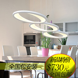 现代简约餐厅灯艺术led椭圆形吊灯办公室客厅创意个性亚克力吊灯